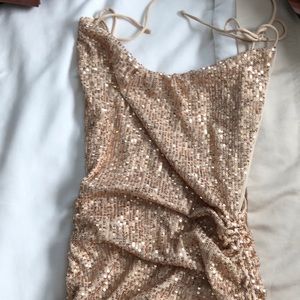 Gold sequin dress